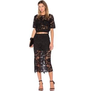 Sen lace midi pencil skirt